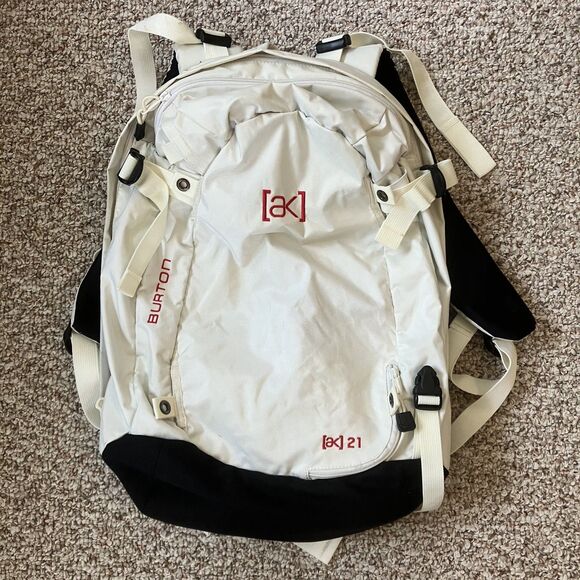 Burton AK 21 Backpack White Snowboard Ski Travel Outdoors Sports Gorp FLAWS - Picture 1 of 16